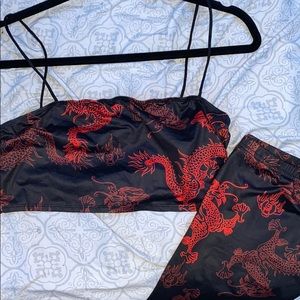SHEIN dragon print set